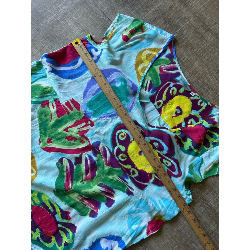 Jams World Flower Field Top XL 100% Rayon Made in Hawaii Abstract Floral - Picture 4 of 10